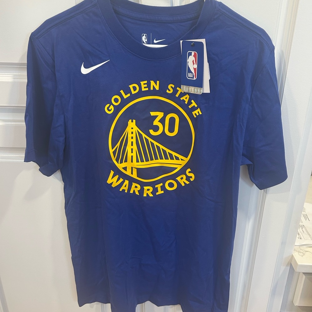 Men’s M Nike Golden State Warriors Steph Curry Blue T-Shirt DR6374-496 NWT #30